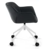 Sedia Girevole Ores, con ruote, Design Moderno, Pelle