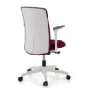 Sedia Girevole Sheryl white, braccioli regolabili, rivestita