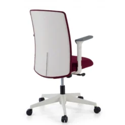 Sedia Girevole Sheryl white, braccioli regolabili, rivestita