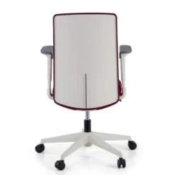 Sedia Girevole Sheryl white, braccioli regolabili, rivestita
