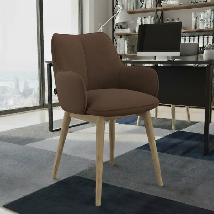 Sedia Nordica Nora, Gambe in legno, Certificata