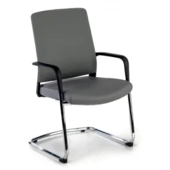Sedia Ospiti Ufficio Bali, schienale ergonomico similpelle