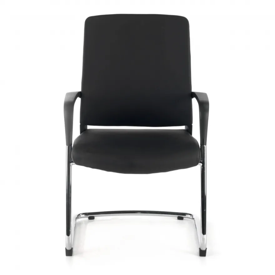 Sedia Ospiti Ufficio Bali, schienale ergonomico similpelle