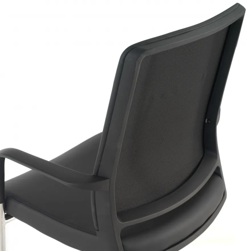 Sedia Ospiti Ufficio Bali, schienale ergonomico similpelle