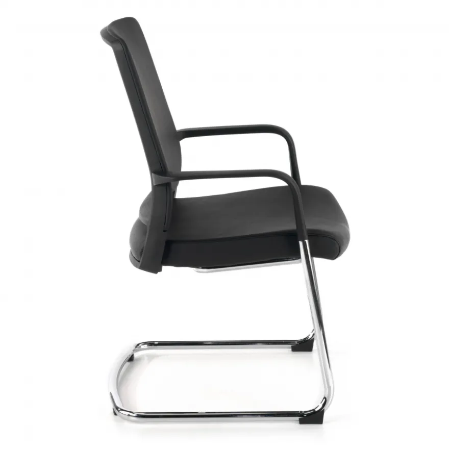Sedia Ospiti Ufficio Bali, schienale ergonomico similpelle