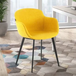 Sedia Ospiti Ufficio Laure, Gambe nere, Struttura in metallo, Imbottita