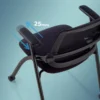 Sedia pieghevole Smart con schienale in rete, impilabile e con ruote
