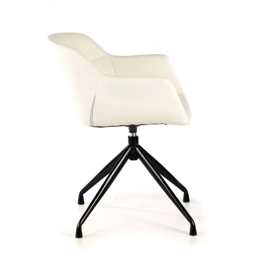 Sedia Riunione Ores, base piramidale, ottime finiture, ecopelle