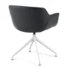 Sedia Riunione Ores, base piramidale, ottime finiture, ecopelle