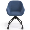 Sedia riunioni con ruote Greta, base in alluminio