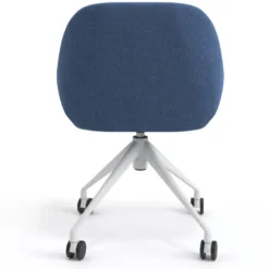 Sedia riunioni con ruote Greta, base in alluminio