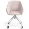 Sedia riunioni con ruote Greta, base in alluminio