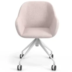 Sedia riunioni con ruote Greta, base in alluminio