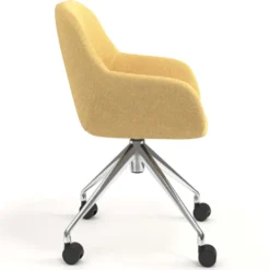 Sedia riunioni con ruote Greta, base in alluminio