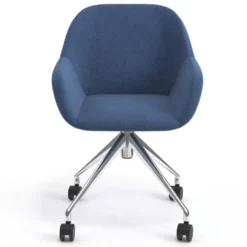 Sedia riunioni con ruote Greta, base in alluminio