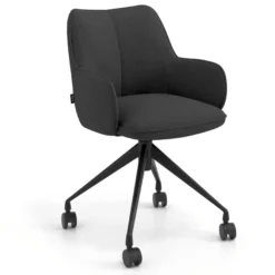 Sedia riunioni con ruote Nora, base in alluminio
