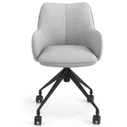 Sedia riunioni con ruote Nora, base in alluminio
