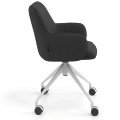 Sedia riunioni con ruote Nora, base in alluminio