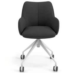 Sedia riunioni con ruote Nora, base in alluminio
