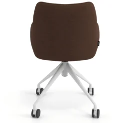 Sedia riunioni con ruote Nora, base in alluminio