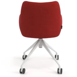 Sedia riunioni con ruote Nora, base in alluminio
