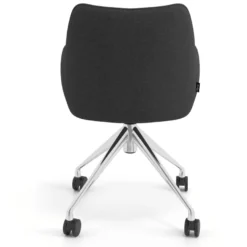 Sedia riunioni con ruote Nora, base in alluminio
