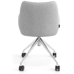 Sedia riunioni con ruote Nora, base in alluminio