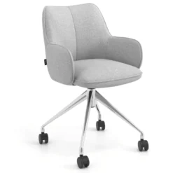 Sedia riunioni con ruote Nora, base in alluminio