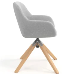 Sedia riunioni Greta, base in legno girevole