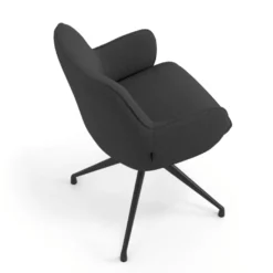 Sedia riunioni imbottita Nora, base in alluminio