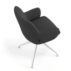 Sedia riunioni imbottita Nora, base in alluminio