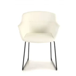 Sedia Sala Attesa Ores, Cantilever, Sedile Imbottito, Pelle