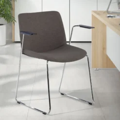 Sedia Sala d'Attesa Flow, schienale ergonomico, slitta, con braccioli