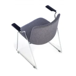 Sedia Sala d'Attesa Flow, schienale ergonomico, slitta, con braccioli