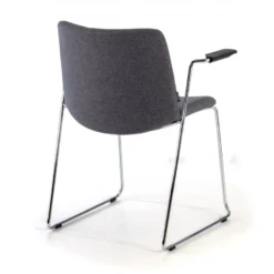 Sedia Sala d'Attesa Flow, schienale ergonomico, slitta, con braccioli