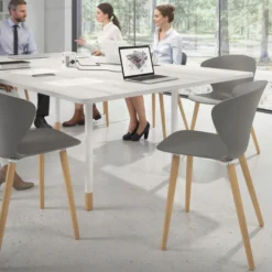 Sedia Scandinava Emily, seduta ergonomica, gambe in legno