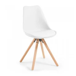 Sedia scandinava Norway, design, gambe in legno