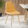 Sedia Scandinava Zafir, spessa imbottitura, gambe in legno