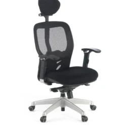 Sedia Smart Working Hazuki plus, braccioli 3D, con poggiatesta