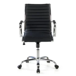 Sedia ufficio design Vogue, Struttura cromata, schienale basso