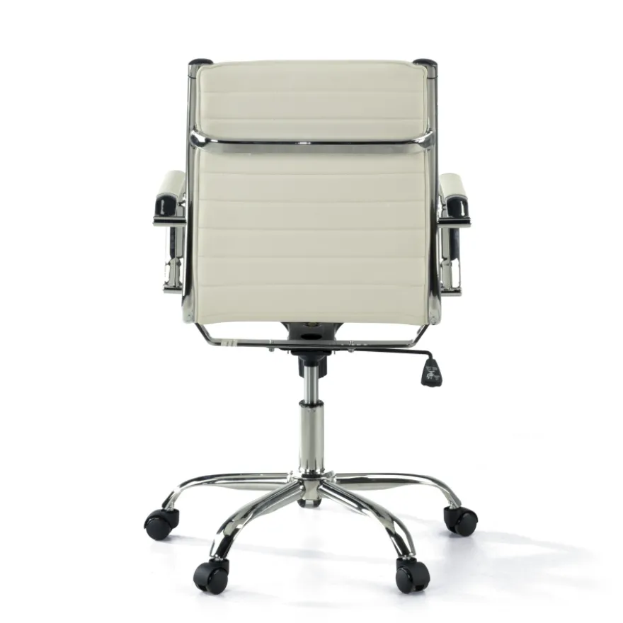 Sedia ufficio design Vogue, Struttura cromata, schienale basso