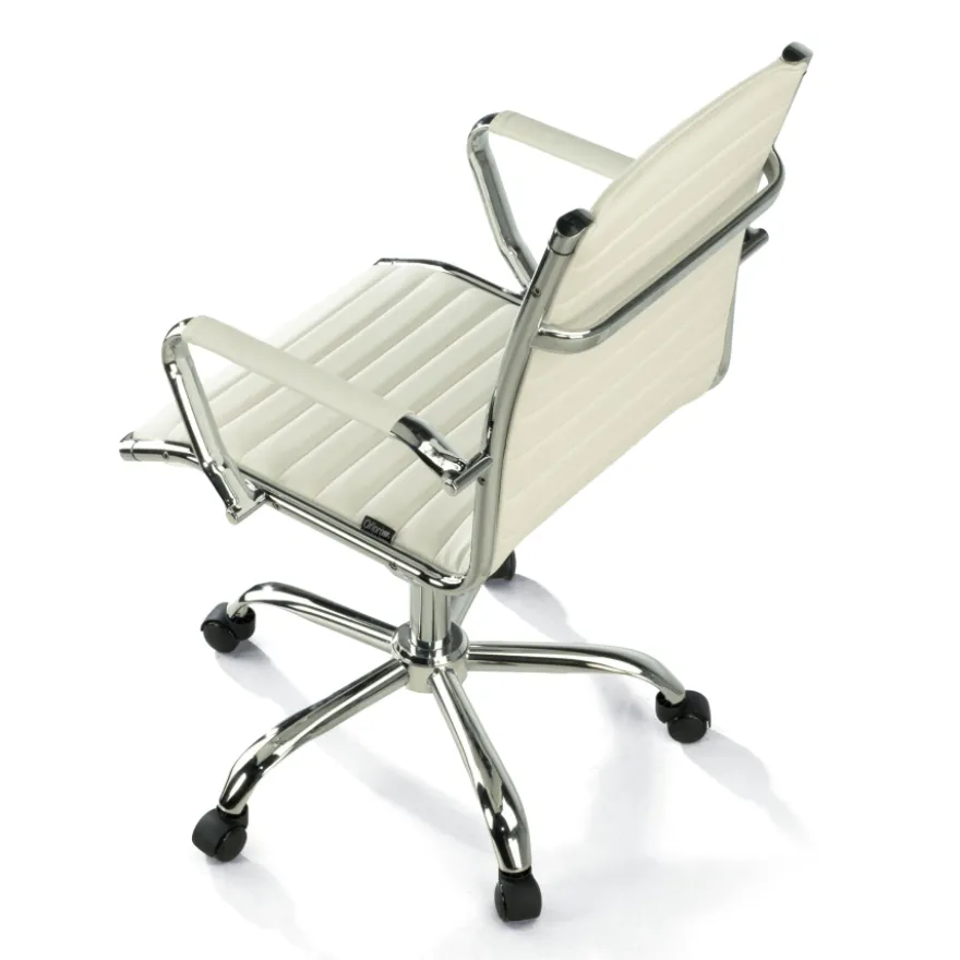 Sedia ufficio design Vogue, Struttura cromata, schienale basso