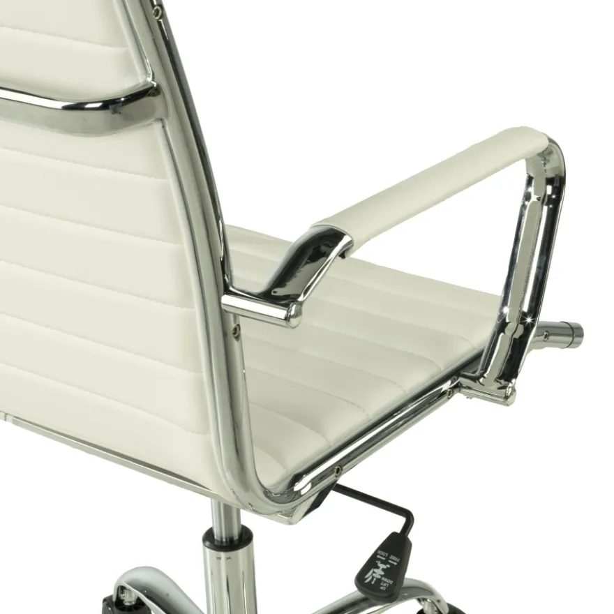 Sedia ufficio design Vogue, Struttura cromata, schienale basso