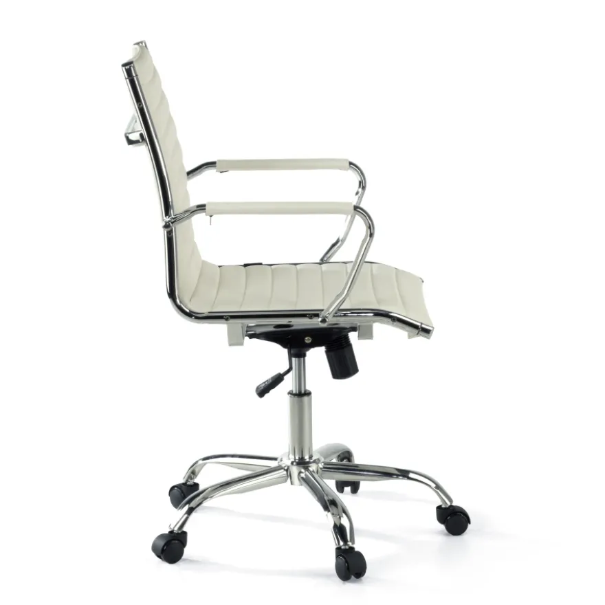 Sedia ufficio design Vogue, Struttura cromata, schienale basso