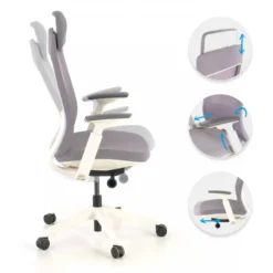 Sedia Ufficio Ergonomica Intouch white, Completamente Regolabile