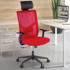 Sedia Ufficio Ergonomica Verdi, braccioli regolabili, con poggiatesta
