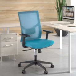Sedia Ufficio Ergonomica Verdi, braccioli regolabili, supporto lombare,