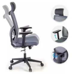 Sedia Ufficio Ergonomica Verdi, braccioli regolabili, con poggiatesta