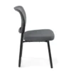 Sedia visitatore Hermes, base a 4 gambe, seduta ampia, schienale in rete