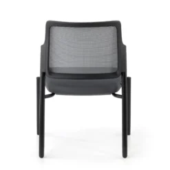 Sedia visitatore Hermes, base a 4 gambe, seduta ampia, schienale in rete